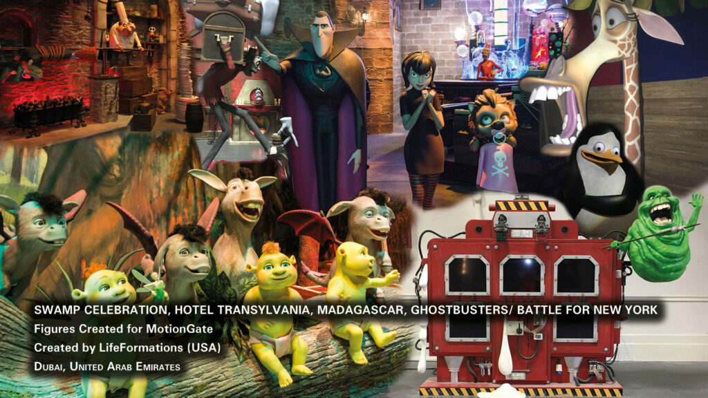 Entertainment powered by Weigl Control - Swamp Celebration, Hotel Transylvania, Madagascar, Ghostbusters/ Battle For New York created by LifeFormations – Dubai, United Arab Emirates